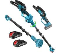 Seesii High Branch Saw Prolunga Pole Cordless 6 ''Sega a catena elettrica senza spazzole Strumenti di potatura da giardino per Makita 18v batteria pin