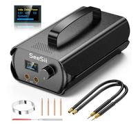 SEESII Saldatore a Punti - SE-202 Saldatore a Punti per Batteria Portatile con Condensatore 3000 F, Spot Welder con Regolabile 120 Ingranaggi Supporto 0,1-0,3 mm Striscia di Nichel