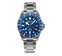 Seestern S462 Automatico Titanio GMT Blu Datario Zaffiro 24h Orologio Uomo