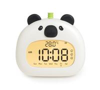 SEESUU Panda Sveglia digitale con temperatura e data, funzione snooze, 3 impostazioni di allarme, illuminazione a LED con luce gialla calda, adatta per camere da letto, comodini, studi e decorazioni