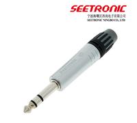 SEETRONIC Spina Jack 1/4. Argento MP3X. Connettore TRS Bilanciato Stereo Da 6mm