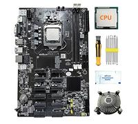 Sefdrert 12 schede PCIE B75 BTC Mining scheda madre+CPU+ventola di raffreddamento+grasso termico+cacciavite 12 PCI-E (a USB3.0) LGA1155 DDR3 MSATA
