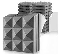 Sefdrert 24 fonoassorbenti in schiuma, autoadesivi, a prova di rumore, per musica, studio, ecc., 5 x 30 x 30 cm