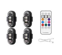 Sefdrert 4 luci stroboscopiche a LED fili con , 8 colori USB Charing luci di emergenza impermeabili