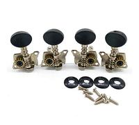 Sefdrert 4 piroli aperti in metallo per ukulele, accordatori, con tappo rotondo, colore nero