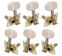 Sefdrert 6 StüCk Rechts-Links-Gitarren-Stimmwirbel Offene Mechaniken Quadratischer Knopf Gold Akustik-Folkgitarren-Stimmwirbel-Teile Gold +