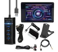 Sefdrert AIDA64 3.5-Inch Chassis Display Kit con Hub USB+Base di Ricarica+ Dati Gomito+ Adattatore Scheda Madre 4Pin 9-Pin