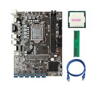 Sefdrert B250C 12P Scheda Madre per LGA1151 12 USB3.0 PCIE GPU Slot+G4400 CPU+DDR4 4G 2666MHZ+RJ45 di Rete