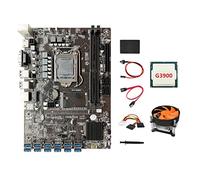 Sefdrert B250C - Scheda madre BTC Mining Combo 12 GPU PCIE con slot USB 3.0 LGA1151 G3930 CPU + SATA a 4 pin + LüFter + SSD 128G
