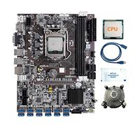 Sefdrert B75 12 Scheda BTC Mining Scheda Madre+CPU+Ventola di Raffreddamento+Grasso Termico+ di Estensione USB 12XUSB3.0 Slot LGA1155 DDR3 MSATA
