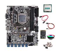 Sefdrert B75 BTC Miner Scheda Madre 12XUSB+G1630 CPU+MSATA SSD 64G+ Interruttore+ SATA+ Interruttore con Luce+Ventola di Raffreddamento RGB
