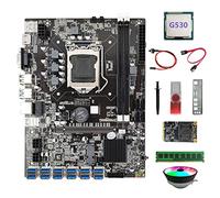 Sefdrert B75 ETH Miner Scheda Madre 12USB+G530 CPU+DDR4 4G RAM+SSD 128G+64G USB Treiber+LüFter+ Kabel+Switch Kabel+Grasso Termico