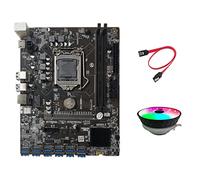 Sefdrert BTC B250C Scheda madre mineraria con ventola di raffreddamento RGB+ SATA 12 PCIE a USB3.0 Slot per scheda grafica LGA1151 Supporta DDR4