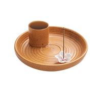 Sefdrert Porta Incenso Arancione, Porta Incenso in Ceramica, Supporto in Legno Profumato, Semplice, Porta Incenso in Terracotta, Porta