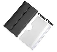 Sefdrert Portasasche per visiera 'auto, in pelle PU, con gancio, universale, 1 set