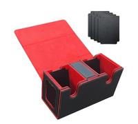 Sefdrert Scatola Porta Carte per Oltre 200 Carte, per Mazzo di Carte, Organizer per Carte con 4 Divisori Rosso