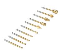 Sefdrert Set di 10 Frese Rotanti In Tungsteno al Carburo, Testa da 1/4 e Gambo da 1/8, Punte per Smerigliatrice, Testa di Rettifica per Intaglio e Lucidatura Dei Metalli