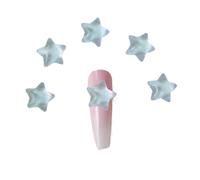 SEFGRYMU 20pcs Cute Star Shaped Crystal Nail Charms, Multi Color Manicure Decorations(Style4)