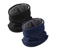 SEFIRST 2 pezzi girocollo per donna e uomo (nero, grigio, taglia unica), nero/blu, Taglia unica