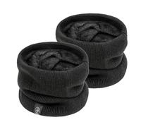 SEFIRST 2 Pezzi Scaldacollo In Pile, Invernale Scaldacollo Uomo Donna, Scaldacollo Caldo e Morbido, Scaldacollo Termico Sciarpa a Lavorata a Maglia Invernale Spessa Per Moto Sci Ciclismo, Nero