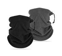 SEFIRST 2 Pezzi Scaldacollo In Pile, Scaldacollo Caldo e Morbido per Uomo e Donna, Sciarpa Termica Spessa per Moto, Sci, Running, Ciclismo, Nero