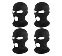 SEFIRST 4 Pezzi Passamontagna Moto Sci Uomo, Invernale Termico con Balaclava Sottocasco Caldo Multifunzionale, Sciarpa Estiva per Il Collo per Uomo Donna per Bici, Protettore UV, 3 Fori (Nero)