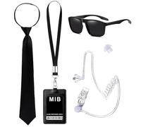 SEFIRST 5 Pezzi Agente Costume Accessori, Servizio Segreto Costume Set