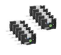 SEFNPOME 10pk Nero su Etichette Bianche da 6 mm e 9 mm di restringimento di Calore compatibili con i produttori di Etichette tra Cui HSE-21121 E500 3600 1750 e 1010