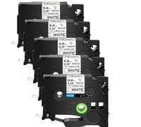 SEFNPOME 5pk da 8,8 mm Tubi di restringimento a Calore per Nastro Etichetta HSE-221 Compatibile Black su Cartuccia Bianca per stampanti per Etichette