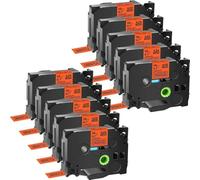 SEFNPOME Nastro di Etichetta Laminata Fluorescente da 6-24 mm Compatibile con TZE B31 C31 D31 per PT-D600 400AD 450 P900W Etichetta Stampante 5/10PK(10P Fluo Orange)