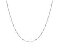 SEFORICO Collana a croce per uomo e ragazzo, in acciaio inox, con ciondolo a croce trasversale, 38 + 5 cm, semplice collana per battesimo cristiano, Ottone