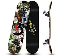 Sefulim 31 x 8 Pollice Completo Skateboard 7 Strati Acero Canadese Doppio Kick Deck Concavo Cruiser Trick Skateboard per Ragazzi Ragazze Adolescenti Adulti Principiante