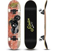 Sefulim 31 x 8 Pollici Skateboard Completo 7 Strati Acero Canadese Double Kick Deck concavo Skateboard per Ragazzi Ragazze Adolescenti Adulti Principianti