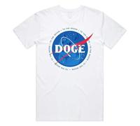 SEFxd22WSA Doge Coin To The Moon Space T-Shirt Funny Cryptocurrency Crypto White L