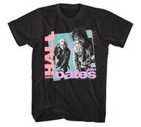 SEFxd22WSA Hall & Oates Essential Hits Men's T Shirt Daryl & John Pop Duo Music Concert Black XL