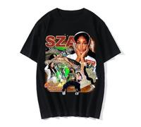 SEFxd22WSA Hip Hop Rapper 90s Vintage Cloth Summer Tshirt for Women SZA Good Days T-Shirts Black S