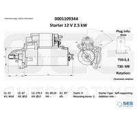 SEG Automotive 0001109344 Motorino avviamento