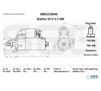 SEG Automotive 0001115045 Motorino d'avviamento per BMW