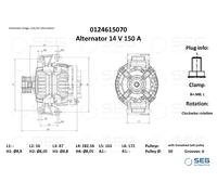SEG Automotive 0124615070 Alternatore per MERCEDES-BENZ