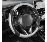 SEG Direct coprivolante auto per F-150 Tundra Range Rover, taglia grande 39,5-41 cm, accessori interni auto, pelle in microfibra nero e argento