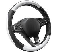 SEG Direct coprivolante auto, taglia media standard 37-39 cm, accessori interni auto, pelle in microfibra nero e bianco
