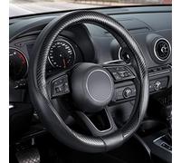 SEG Direct Coprivolante per Auto di Piccole Dimensioni per Prius Civic Camaro Spark Rogue Mini Smart con Diametro Esterno 35.5-36cm in Pelle con Motivo in Fibra di Carbonio Nero