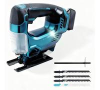 Sega a batteria compatibile con batteria Makita da 18 V - 3 velocità regolabili, cambio rapido della lama, per legno, PVC, compensato e metallo (senza batteria)