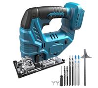 Sega a batteria per Makita 18 V, 800 W, brushless elettrico eccentrico con luce LED, 5 velocità variabili, angolo di taglio di ±45°, 6 lame per sega a T