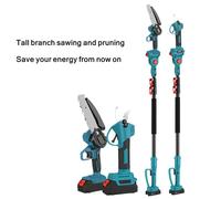Sega a catena elettrica al litio ricaricabile Sega da giardino per esterni a mano singola Cesoie a rami alti retrattili Set di aste per seghe a ramo alto