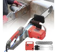 Sega a catena elettrica for cemento da 35 cm/48 cm con pompa dell'acqua, sega a catena portatile for il taglio di pareti con 2 catene/2 barre di guida, for granito/cemento/marmo(DEPTH 48CM)