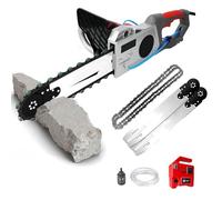 Sega a catena elettrica portatile per cemento da 220 V con tagliamuri a catena diamantata, sega per taglio di cemento bagnato da 5800 W con abbattimento della polvere ad acqua, barra di guida da 35