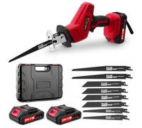 Sega a Gattuccio a Batteria 21V,Sega Elettrica con 2 x 2.0Ah Batteria,0-4000 RPM Velocità Variabile,Seghetto Gattuccio con 8 Lame di Seg Senza Utensili,per Legno e Metallo