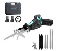 Cecotec Sega Sable LongFlex 1200 Home&Garden. 550 W, include 2 batterie da 12 V, tagli fino a 65 mm con corsa di 20 mm, accessorio per tagliare i rami, include 6 lame e valigetta