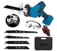 Sega a Gattuccio Compatibile con Makita 18V, Seghetto con serratura di sicurezza e luce a LED, Velocità Variabile 0-3000 SPM, 4 Lame, Adatto per Tagliare Legno e Metallo (Non include batteria)